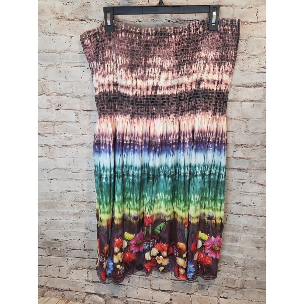 Plus Womens Boho Style Dress Halter Strapless Dress Size 4XL - Picture 2 of 2